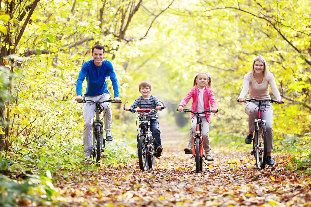 bigstock-The-family-in-the-park-on-bicy-30019379